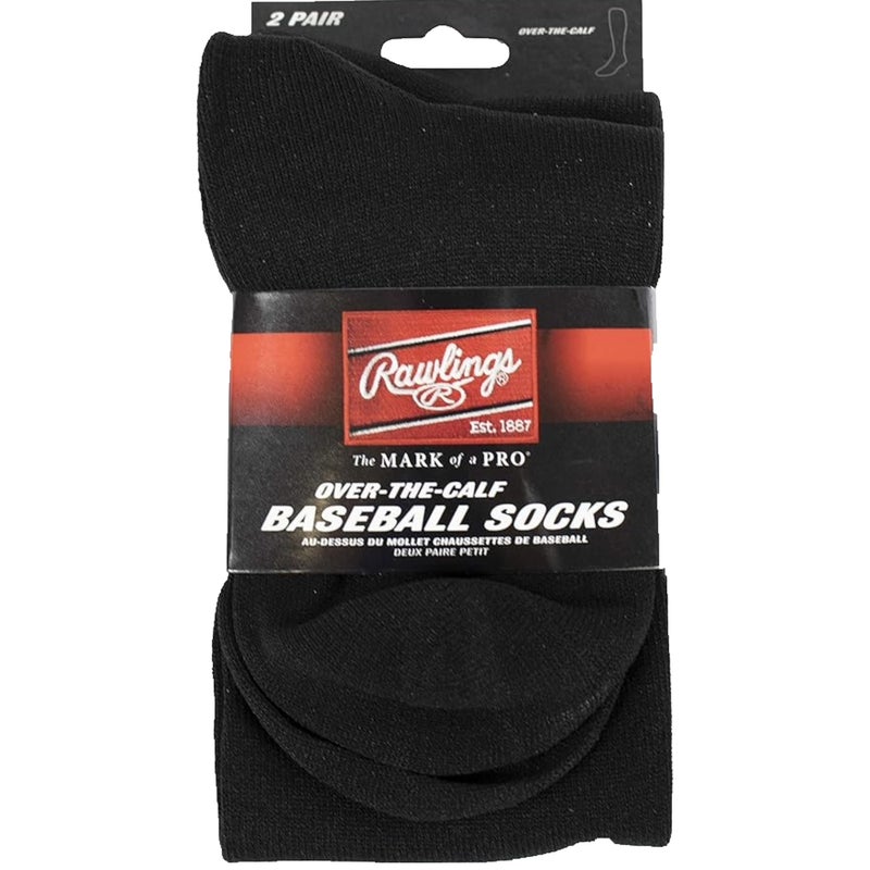 Rawlings Womens Athletic Baseball Socks 2 Pair, Black, Small US - Image 3